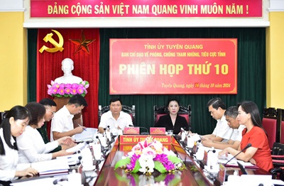 Phiên họp thứ 10 của Ban Chỉ đạo về phòng, chống tham nhũng, tiêu cực tỉnh